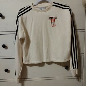 Adidas Ivory Cropped Pullover Sweater